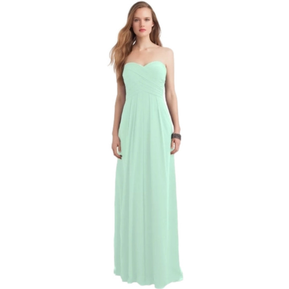 Bill Levkoff Bella Bridesmaid Prom Gown Mint Green Wedding Party Dres Style 6 - Picture 1 of 11